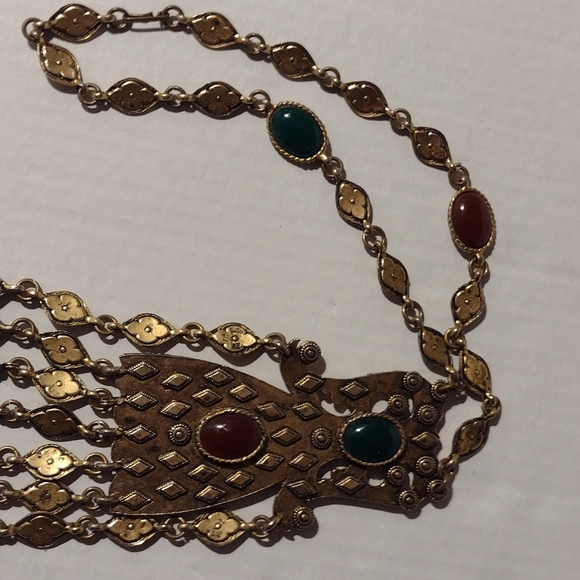 Accessorcraft Vintage Byzantine jeweled figural massive plate necklace - Picture 6 of 8